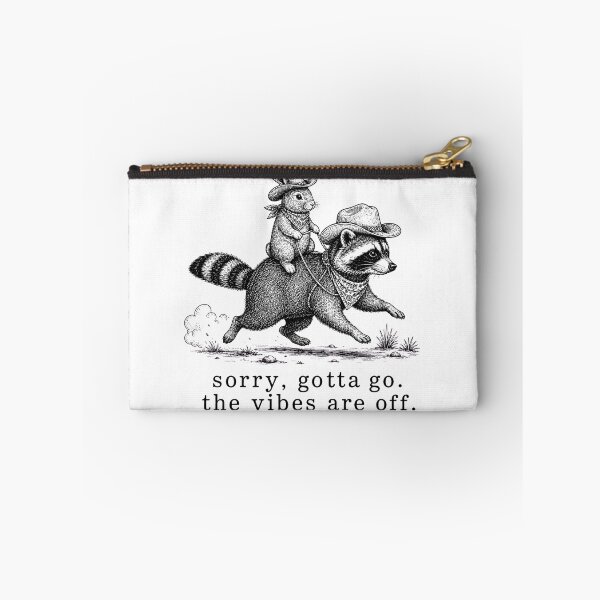 Item preview, Sorry Gotta Go The Vibes Are Off Funny Rabbit Riding Raccoon designed and sold by VGAfanatic.