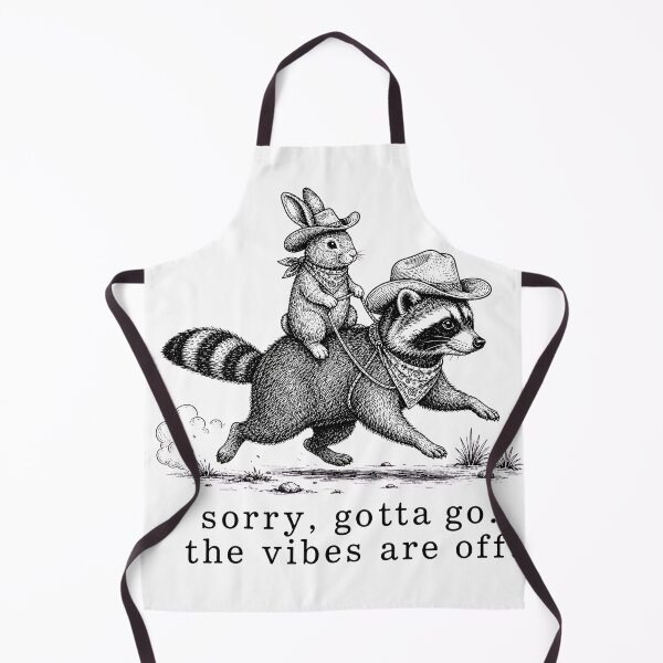 Item preview, Sorry Gotta Go The Vibes Are Off Funny Rabbit Riding Raccoon designed and sold by VGAfanatic.