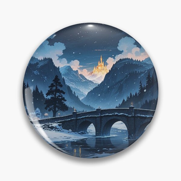 Item preview, Snowy Valley Glowing Fantasy Castle designed and sold by ArtByih.