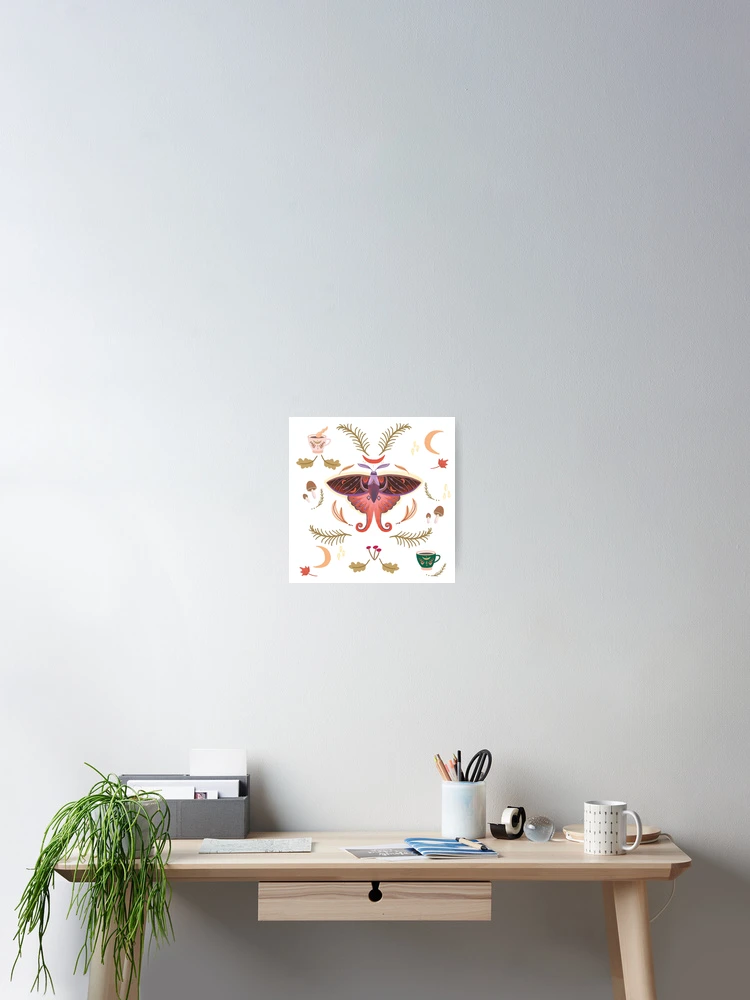 Thumbnail 2 of 3, Poster, Mystical Autumn Moth Pattern designed and sold by FaliushART.