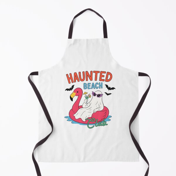 Item preview, Spooky Summer Ghost on Pink Flamingo Pool Float Funny Halloween Cocktail Design designed and sold by Snifferius.