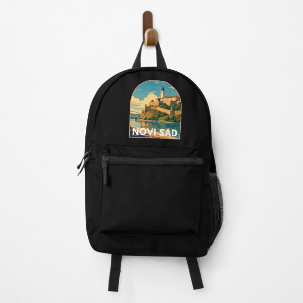 Aperçu de l'œuvre Novi Sad en Serbie, badge de paysage de voyage d'art rétro créée et vendue par MaateoDesign.
