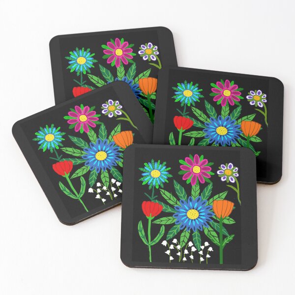 Item preview, Bright Floral Arrangement on Black Background  designed and sold by Elaine M Hayward .