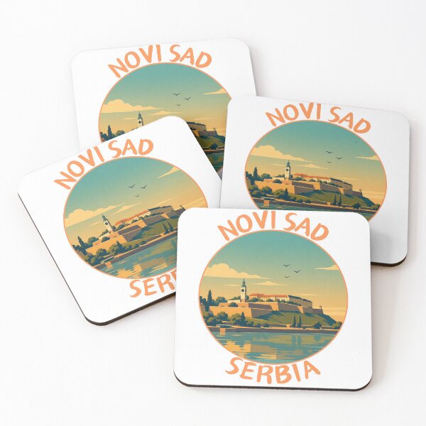 Item preview, Novi Sad in Serbia, Retro Travel Art Circle Emblem designed and sold by MaateoDesign.