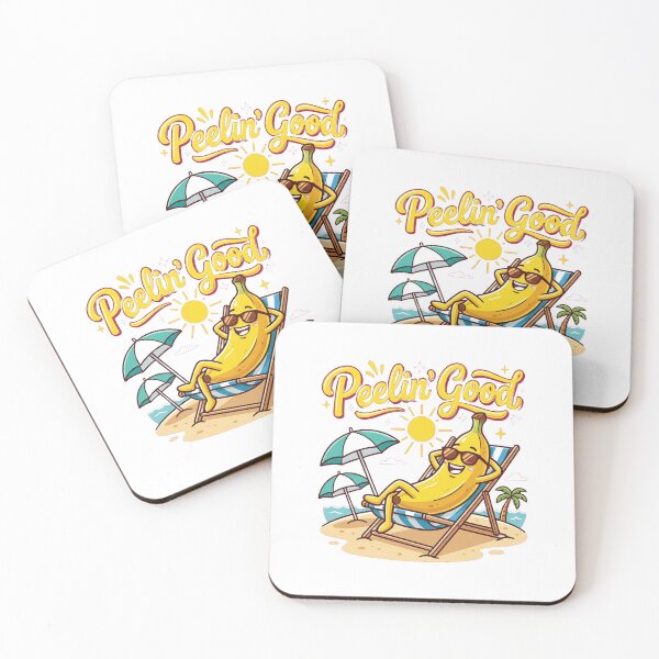 Aperçu de l'œuvre Peelin' Good Funny Summer Banana Tee créée et vendue par 7Four1 Designs.