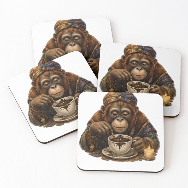 Item preview, Mystic Orangutan Reading Coffee Grounds designed and sold by DailyDoodlesBySumbul.