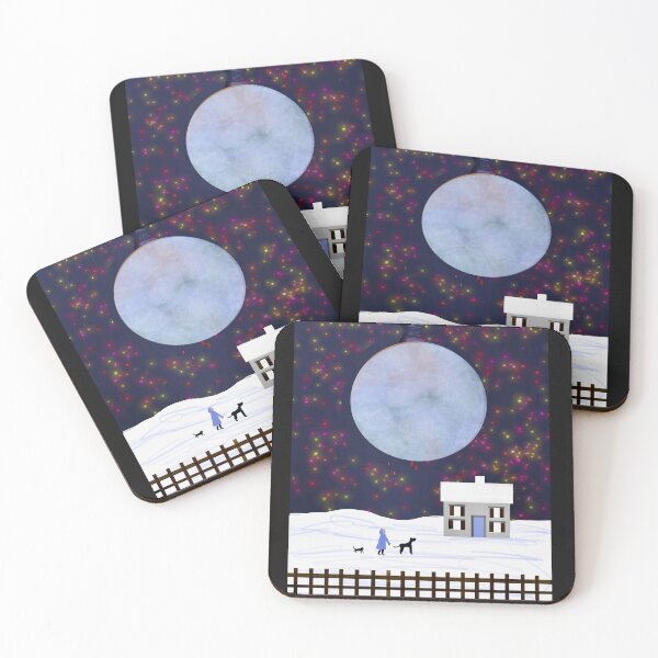 Item preview, Giant Moon Above Snowy Scene designed and sold by Elaine M Hayward .