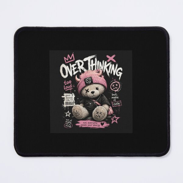 Item preview, Overthinking Teddy Bear Streetwear Aesthetic designed and sold by Taleandthread.