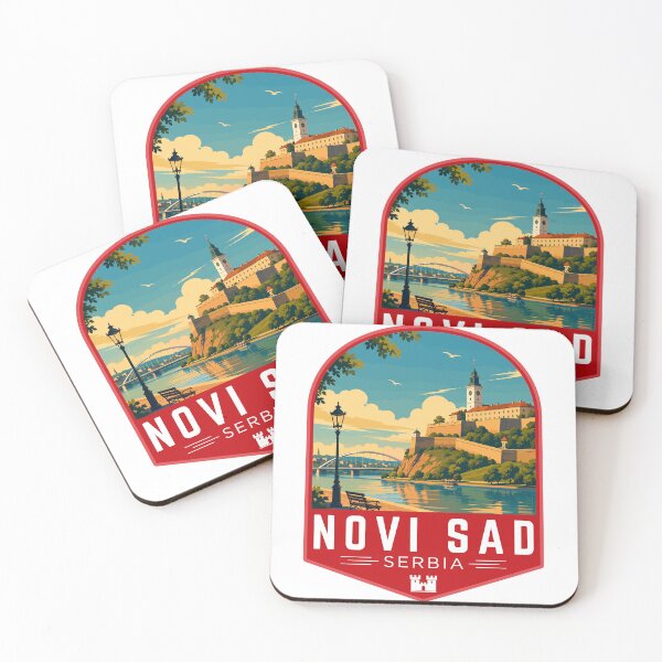Artikelvorschau, Novi Sad in Serbien, Retro-Reisekunst-Emblem entworfen und verkauft von MaateoDesign.