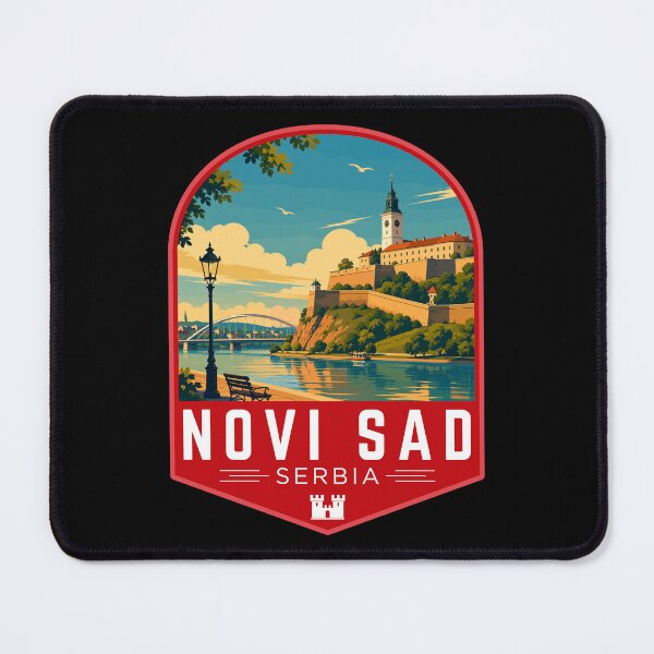 Item preview, Novi Sad in Serbia, Retro Travel Art Emblem designed and sold by MaateoDesign.
