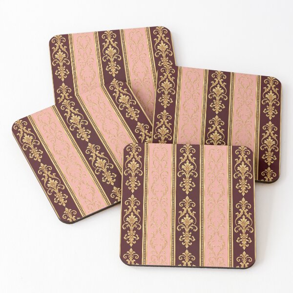 Item preview, Maroon & Matte Pink Striped Damask designed and sold by DesignsByPrnces.
