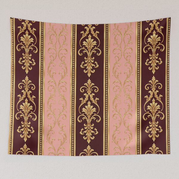 Item preview, Maroon & Matte Pink Striped Damask designed and sold by DesignsByPrnces.