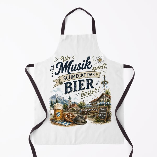 Item preview, Wo Musik Spielt, Schmeckt Das Bier Besser – Funny Bavarian Beer Design designed and sold by Alpine-Ink.