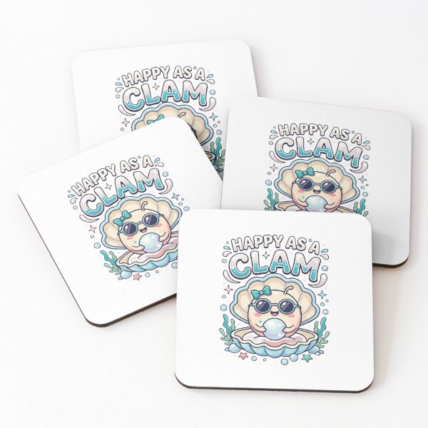 Item preview, Happy As A Clam Funny Summer Beach Tee designed and sold by 7Four1 Designs.