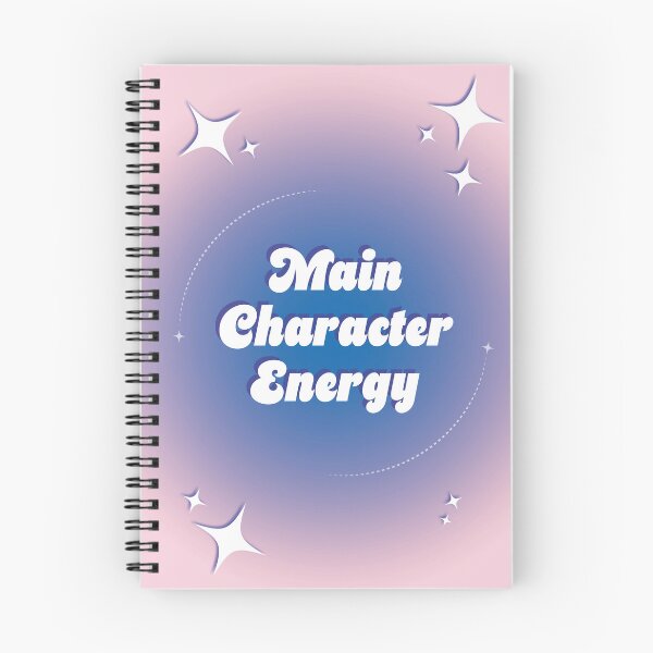 Item preview, Pink Blue Gradient Artwork Featuring "Main Character Energy" Quote Typography, Whimsical Posters & Designs designed and sold by SpringTeaDesigns.