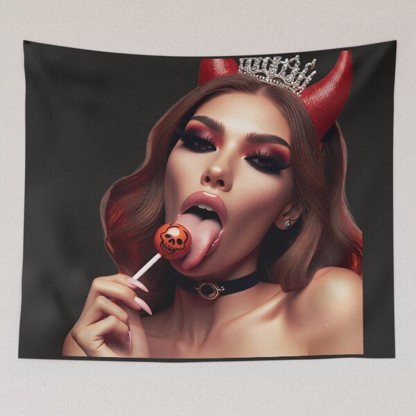 Item preview, Devil Queen Licking Skull Lollipop designed and sold by Voodoo Store Paranormal Collections.