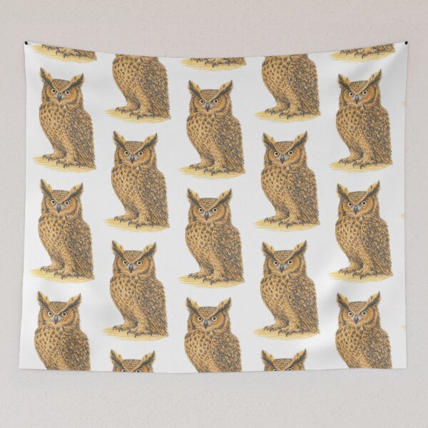 Item preview, Eurasian eagle-owl – animal illustration designed and sold by JOANNASKAH.