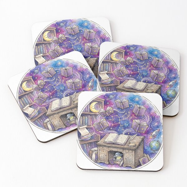 Item preview, Enchanted Cosmic Library | Magical Floating Books | Fantasy Reading Room | Celestial Book Lover Art designed and sold by Cosmic Doodle Co..