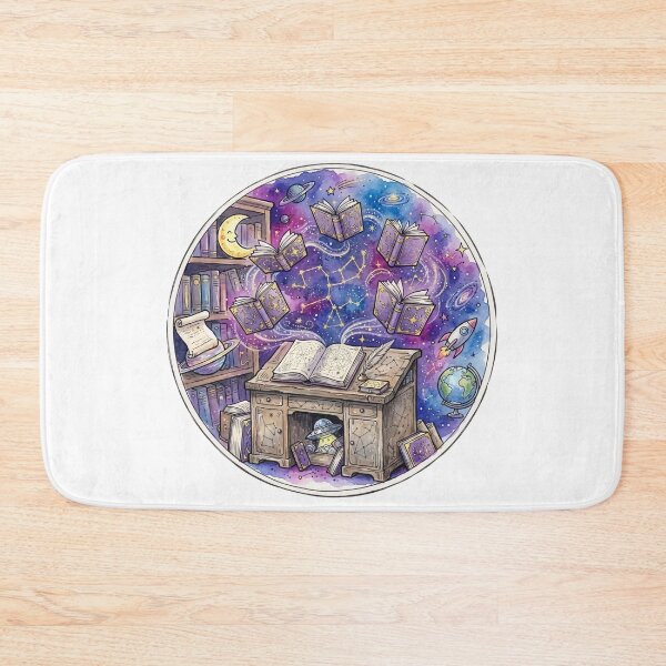 Item preview, Enchanted Cosmic Library | Magical Floating Books | Fantasy Reading Room | Celestial Book Lover Art designed and sold by Cosmic Doodle Co..