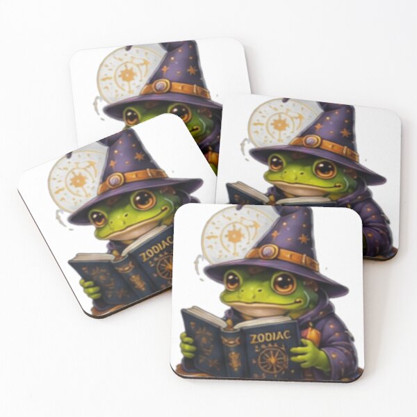 Item preview, Cute Zodiac Wizard Frog Reading Astrology Book designed and sold by DailyDoodlesBySumbul.