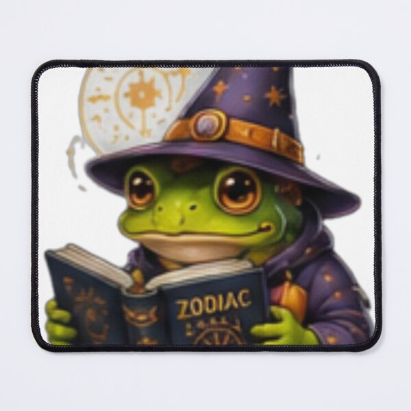 Item preview, Cute Zodiac Wizard Frog Reading Astrology Book designed and sold by DailyDoodlesBySumbul.