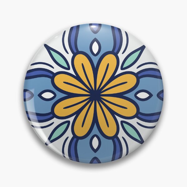 Item preview, Daisy Tile on Blue and White designed and sold by The Painted Lamb.