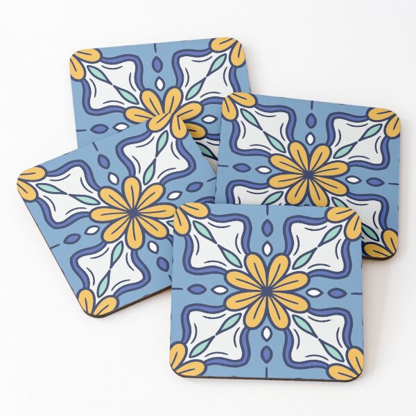 Item preview, Daisy Tile on Blue and White designed and sold by The Painted Lamb.