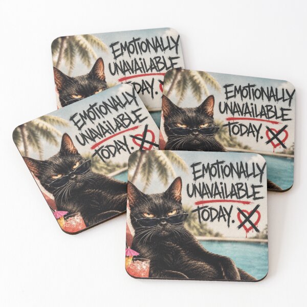 Item preview, Emotionally Unavailable Black Cat designed and sold by KØTA Studio.