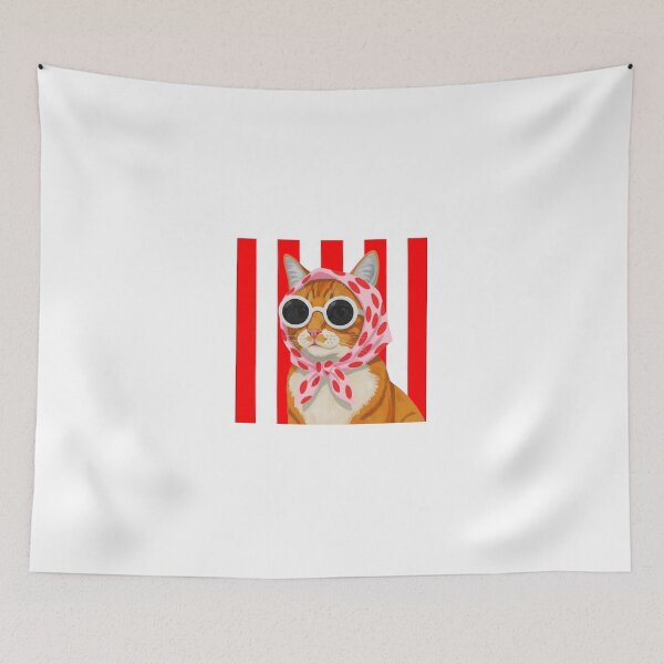 Item preview, Cute Retro Cat in Polka Dot Scarf designed and sold by Taleandthread.