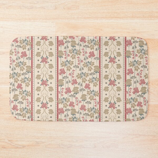 Item preview, Vintage Floral Scrollwork Stripe in Blush Pink and Cream designed and sold by somecallmebeth.