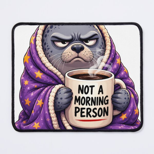 Item preview, Grumpy Chonky Seal Coffee Lover Mug designed and sold by Quirky Gaps.