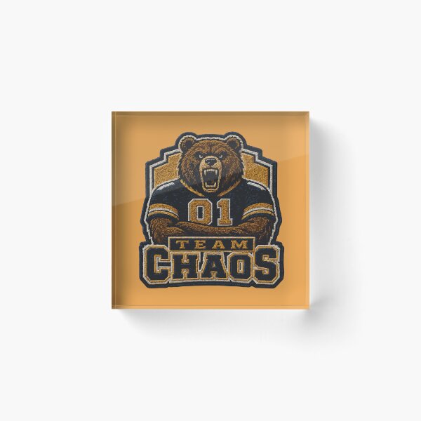 Item preview, Team Chaos Varsity Bear Mascot | Embroidered Patch Style Sports Parody designed and sold by AbderraimArt.