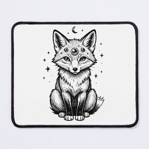 Item preview, Mystical Three Eyed Celestial Fox Gothic Lineart designed and sold by KCasual.