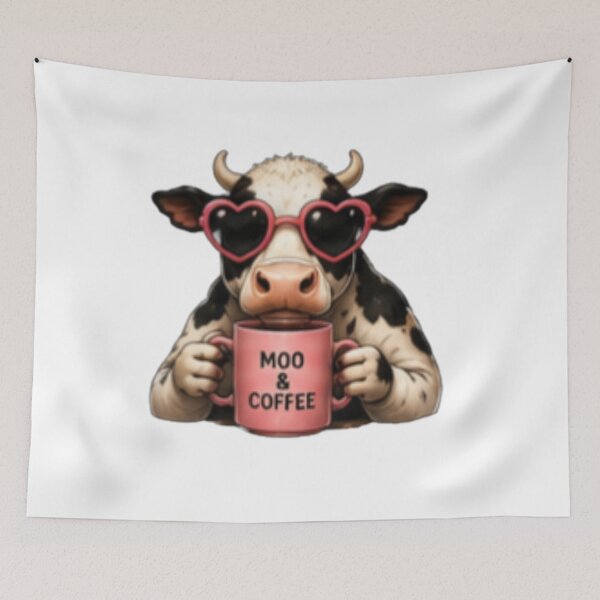 Item preview, Moo and Coffee Cute Cow Lover Design designed and sold by DailyDoodlesBySumbul.