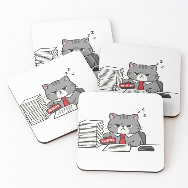 Item preview, Grumpy Cat Office Work Struggle Sticker - Funny Rejected Stamp Meme Design designed and sold by MIROUZ2000.