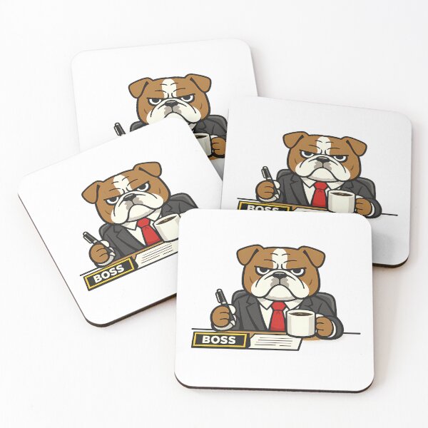 Item preview, Funny Business Bulldog Boss Meme Sticker - Cute Dog Office Humor Art designed and sold by MIROUZ2000.