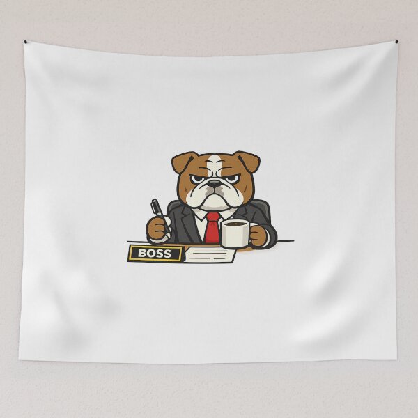Item preview, Funny Business Bulldog Boss Meme Sticker - Cute Dog Office Humor Art designed and sold by MIROUZ2000.