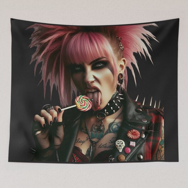 Item preview, Punk Girl Licking Swirl Lollipop designed and sold by Voodoo Store Paranormal Collections.