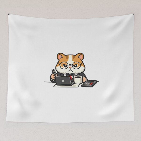 Item preview, Cute Hamster Accountant Meme Sticker - Funny Work From Home Art designed and sold by MIROUZ2000.