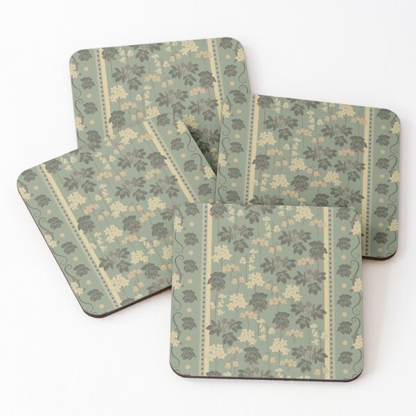 Item preview, Copy of Vintage Floral Scrollwork Stripe in Muted Sage Green designed and sold by somecallmebeth.