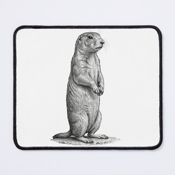 Item preview, Realistic high detail black and white prairie dog designed and sold by Minimalisticaly.