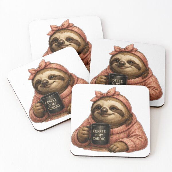 Item preview, Coffee Is My Cardio Sloth designed and sold by DailyDoodlesBySumbul.