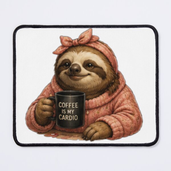 Item preview, Coffee Is My Cardio Sloth designed and sold by DailyDoodlesBySumbul.