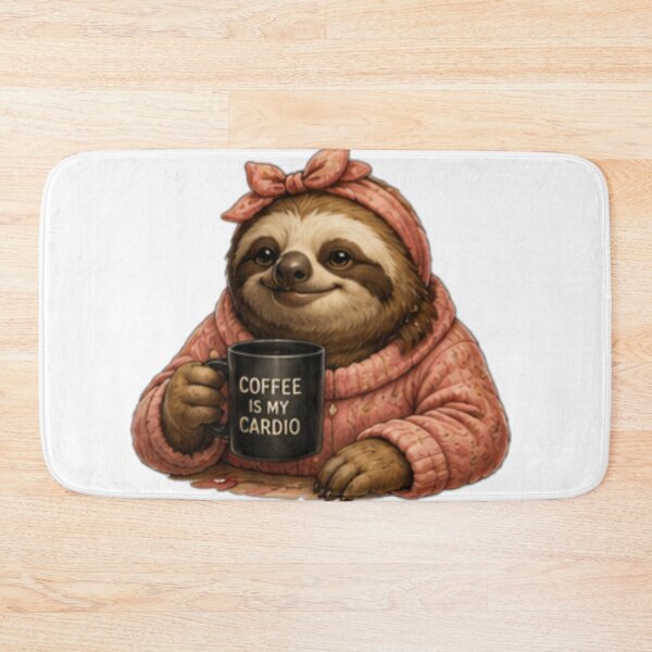 Item preview, Coffee Is My Cardio Sloth designed and sold by DailyDoodlesBySumbul.