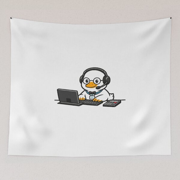 Item preview, Funny Duck Virtual Assistant Meme Sticker - Cute Support Animal Art designed and sold by MIROUZ2000.