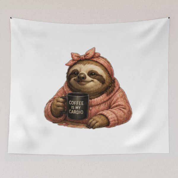 Item preview, Coffee Is My Cardio Sloth designed and sold by DailyDoodlesBySumbul.