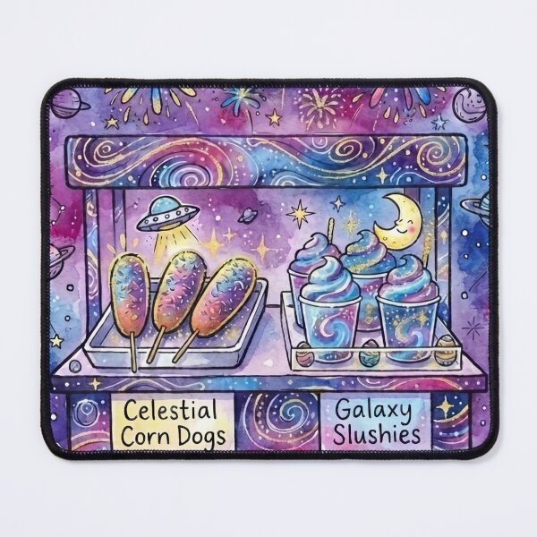 Item preview, Cosmic Food Fair | Galaxy Slushies & Celestial Corn Dogs | Cute Space Food Stand Art designed and sold by Cosmic Doodle Co..