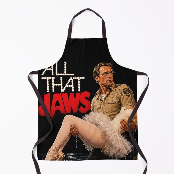 Item preview, All That Jaws | Vintage Movie Poster Parody | Chief Brody & Ballerina | 70s Film Mashup Art | Retro Cinema Gift designed and sold by DiamondSkyShirt.
