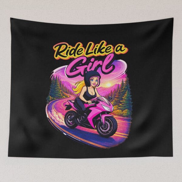 Item preview, Ride Like a Girl – Pink Sport Bike Sunset Aesthetic designed and sold by Aimetoi.