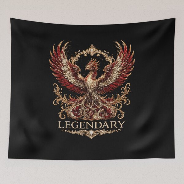 Item preview, LEGENDARY Phoenix – Luxury Renaissance Gold Firebird Emblem Art Print designed and sold by Emoji Emblems.
